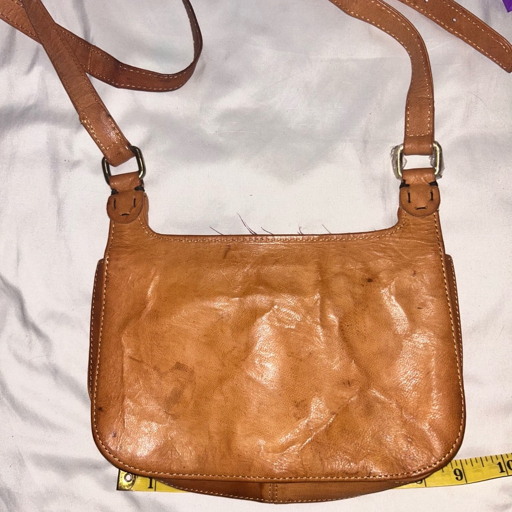 Noonday Collection Caramel Leather Crossbody Bag